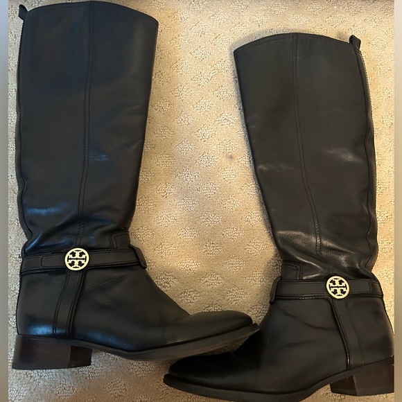 Tory Burch Black Bristol Riding Boots - Picture 4 of 5